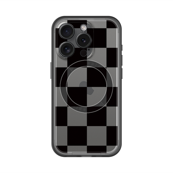 スリムプロテクションプレミアムケース with MagSafe［ 市松模様 - Black ］