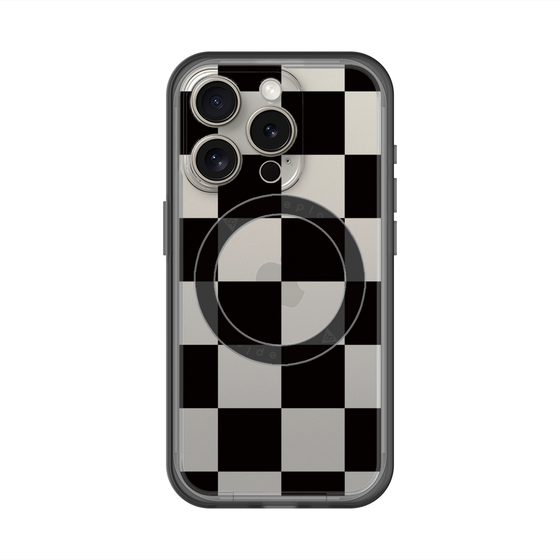 スリムプロテクションプレミアムケース with MagSafe［ 市松模様 - Black ］