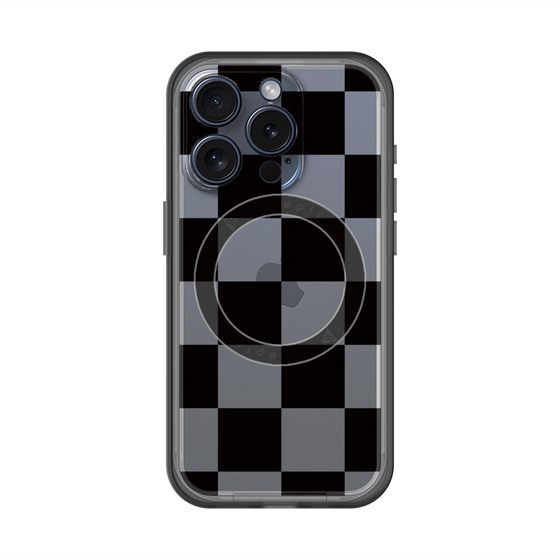 スリムプロテクションプレミアムケース with MagSafe［ 市松模様 - Black ］