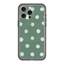 スリムプロテクションプレミアムケース with MagSafe［ 水彩ドット・レトロカラー - Green ］