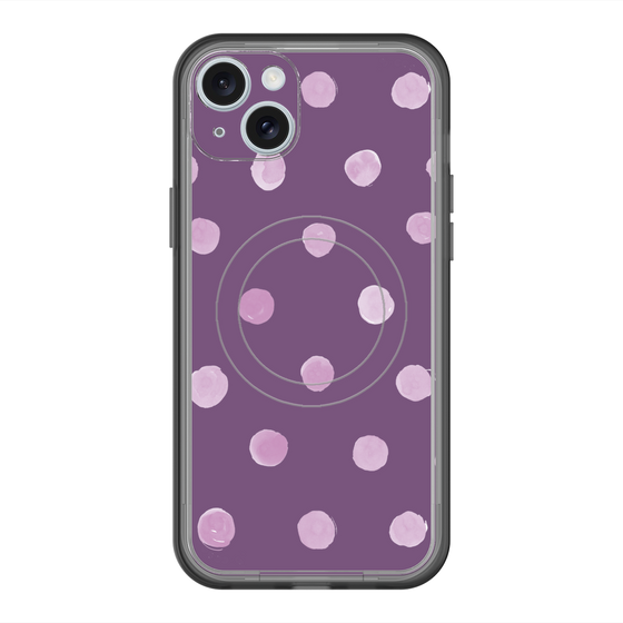 スリムプロテクションプレミアムケース with MagSafe［ 水彩ドット・レトロカラー - Purple ］