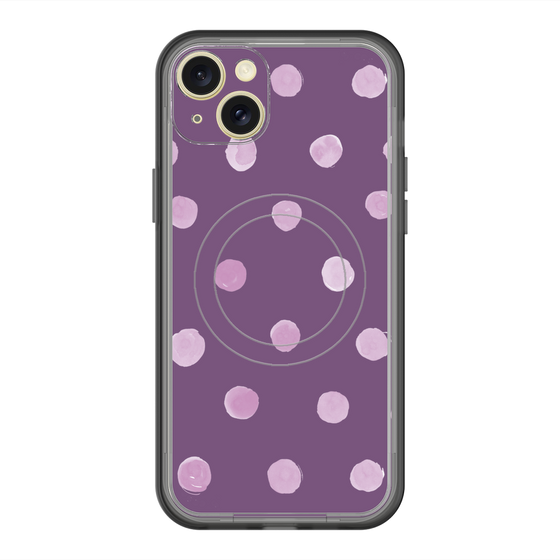 スリムプロテクションプレミアムケース with MagSafe［ 水彩ドット・レトロカラー - Purple ］