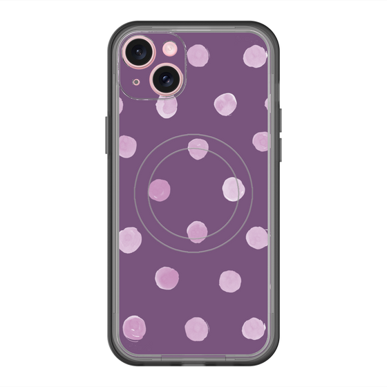スリムプロテクションプレミアムケース with MagSafe［ 水彩ドット・レトロカラー - Purple ］