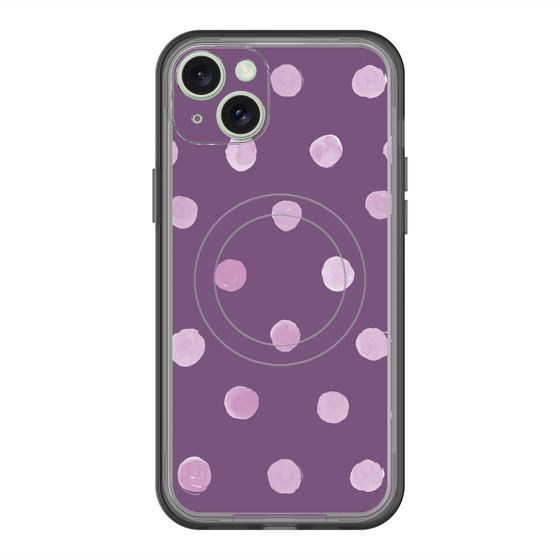 スリムプロテクションプレミアムケース with MagSafe［ 水彩ドット・レトロカラー - Purple ］