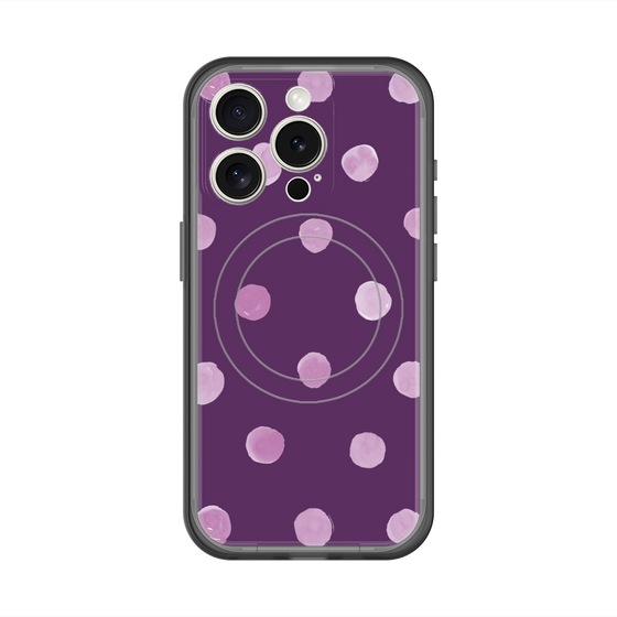 スリムプロテクションプレミアムケース with MagSafe［ 水彩ドット・レトロカラー - Purple ］