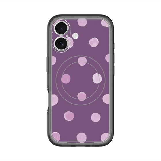 スリムプロテクションプレミアムケース with MagSafe［ 水彩ドット・レトロカラー - Purple ］