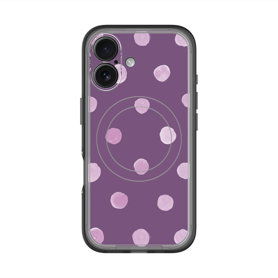 スリムプロテクションプレミアムケース with MagSafe［ 水彩ドット・レトロカラー - Purple ］