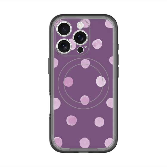 スリムプロテクションプレミアムケース with MagSafe［ 水彩ドット・レトロカラー - Purple ］