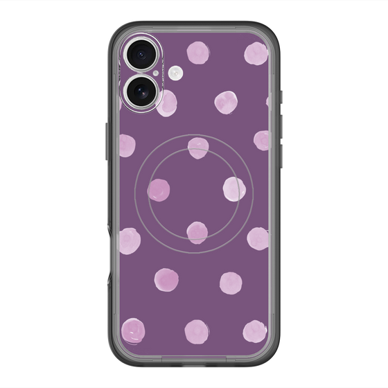 スリムプロテクションプレミアムケース with MagSafe［ 水彩ドット・レトロカラー - Purple ］