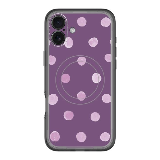 スリムプロテクションプレミアムケース with MagSafe［ 水彩ドット・レトロカラー - Purple ］