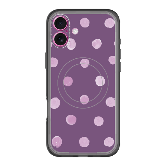 スリムプロテクションプレミアムケース with MagSafe［ 水彩ドット・レトロカラー - Purple ］