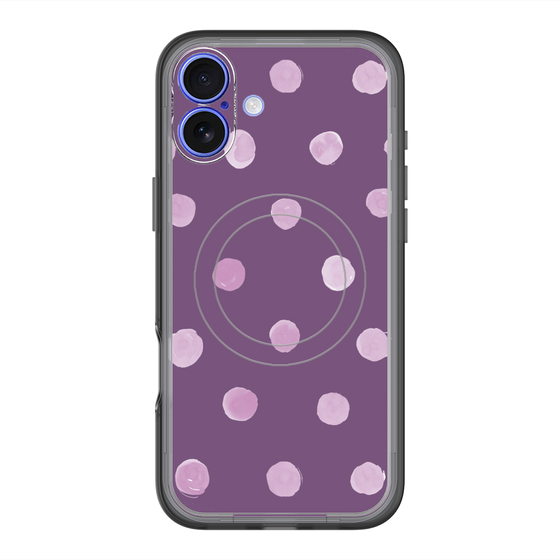 スリムプロテクションプレミアムケース with MagSafe［ 水彩ドット・レトロカラー - Purple ］