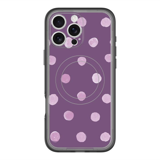 スリムプロテクションプレミアムケース with MagSafe［ 水彩ドット・レトロカラー - Purple ］