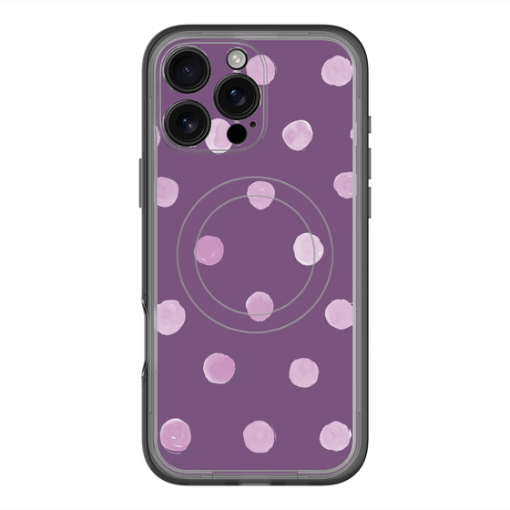 スリムプロテクションプレミアムケース with MagSafe［ 水彩ドット・レトロカラー - Purple ］