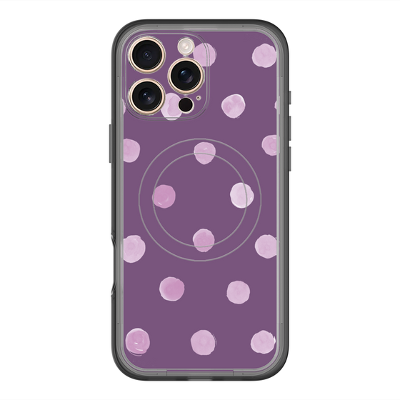 スリムプロテクションプレミアムケース with MagSafe［ 水彩ドット・レトロカラー - Purple ］