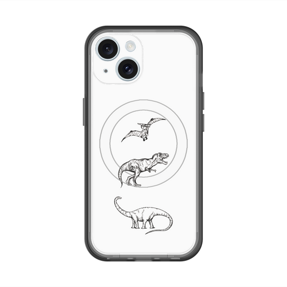 スリムプロテクションプレミアムケース with MagSafe［ Dinosaurs No.1 - White ］