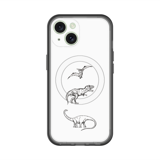 スリムプロテクションプレミアムケース with MagSafe［ Dinosaurs No.1 - White ］