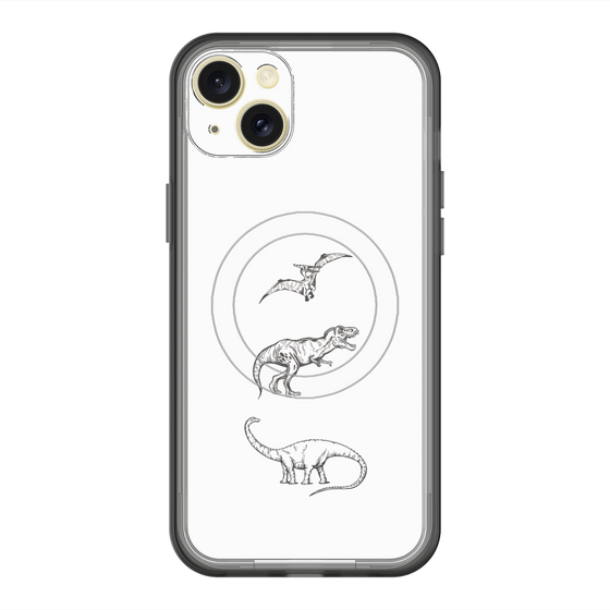 スリムプロテクションプレミアムケース with MagSafe［ Dinosaurs No.1 - White ］