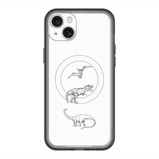 スリムプロテクションプレミアムケース with MagSafe［ Dinosaurs No.1 - White ］