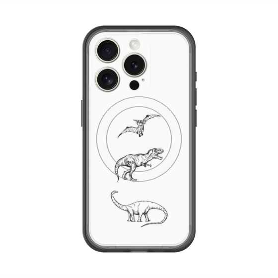 スリムプロテクションプレミアムケース with MagSafe［ Dinosaurs No.1 - White ］