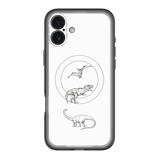 スリムプロテクションプレミアムケース with MagSafe［ Dinosaurs No.1 - White ］