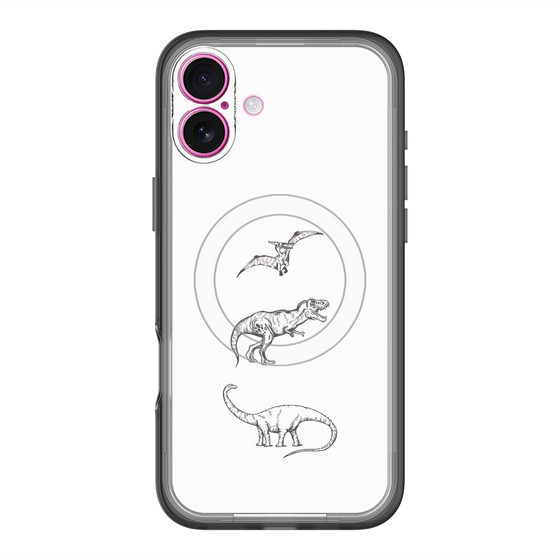 スリムプロテクションプレミアムケース with MagSafe［ Dinosaurs No.1 - White ］