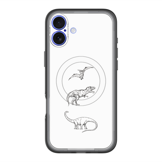 スリムプロテクションプレミアムケース with MagSafe［ Dinosaurs No.1 - White ］