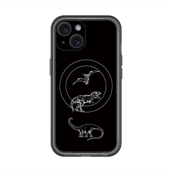 スリムプロテクションプレミアムケース with MagSafe［ Dinosaurs No.1 - Black ］