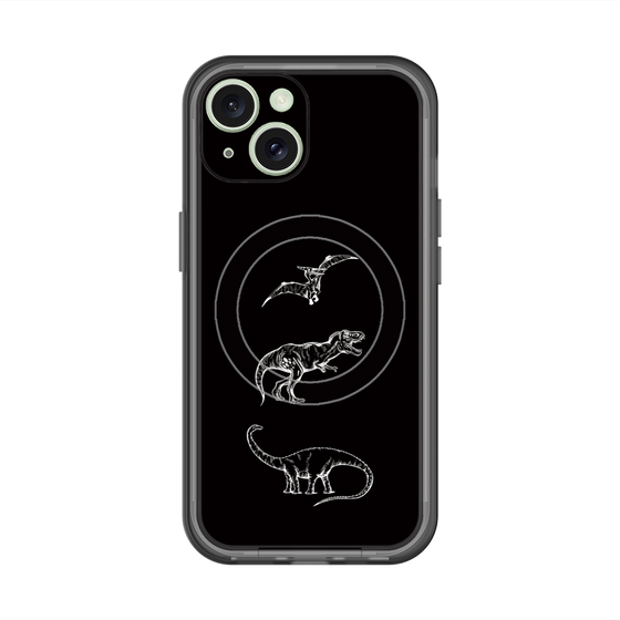 スリムプロテクションプレミアムケース with MagSafe［ Dinosaurs No.1 - Black ］