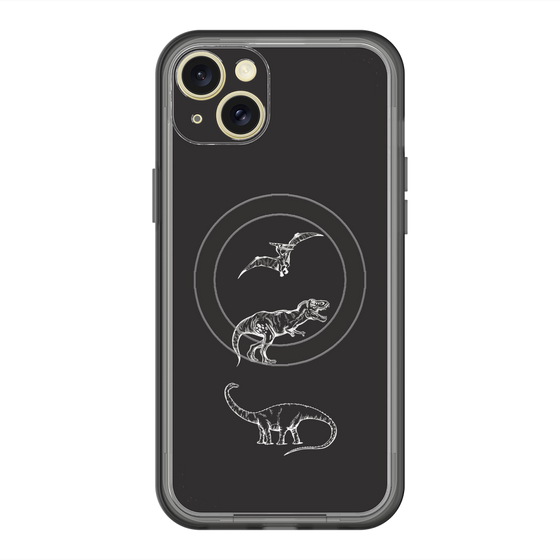 スリムプロテクションプレミアムケース with MagSafe［ Dinosaurs No.1 - Black ］