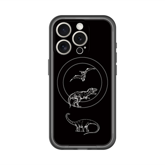 スリムプロテクションプレミアムケース with MagSafe［ Dinosaurs No.1 - Black ］