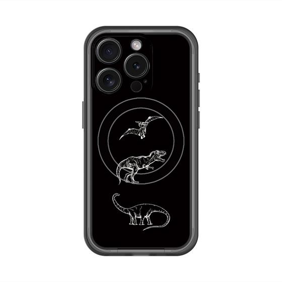スリムプロテクションプレミアムケース with MagSafe［ Dinosaurs No.1 - Black ］