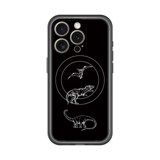 スリムプロテクションプレミアムケース with MagSafe［ Dinosaurs No.1 - Black ］