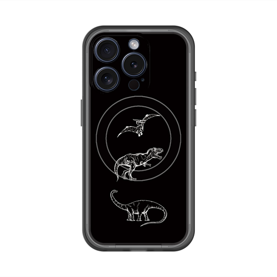 スリムプロテクションプレミアムケース with MagSafe［ Dinosaurs No.1 - Black ］