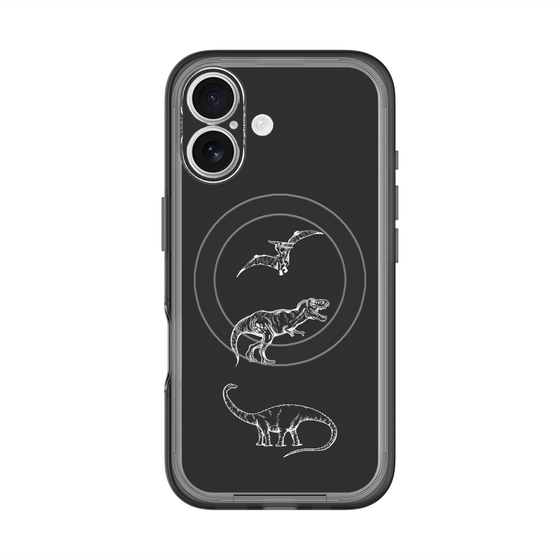 スリムプロテクションプレミアムケース with MagSafe［ Dinosaurs No.1 - Black ］