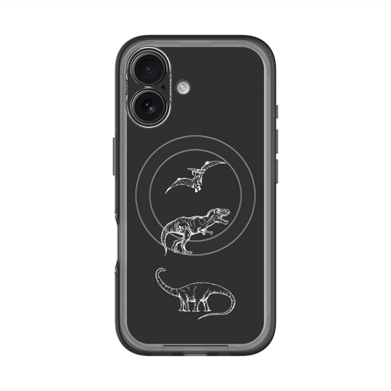 スリムプロテクションプレミアムケース with MagSafe［ Dinosaurs No.1 - Black ］