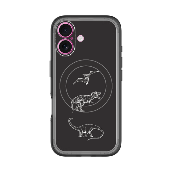 スリムプロテクションプレミアムケース with MagSafe［ Dinosaurs No.1 - Black ］