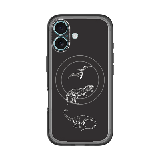 スリムプロテクションプレミアムケース with MagSafe［ Dinosaurs No.1 - Black ］