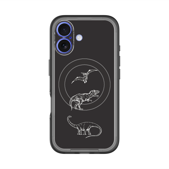 スリムプロテクションプレミアムケース with MagSafe［ Dinosaurs No.1 - Black ］