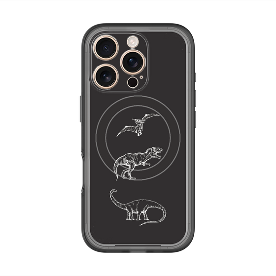 スリムプロテクションプレミアムケース with MagSafe［ Dinosaurs No.1 - Black ］