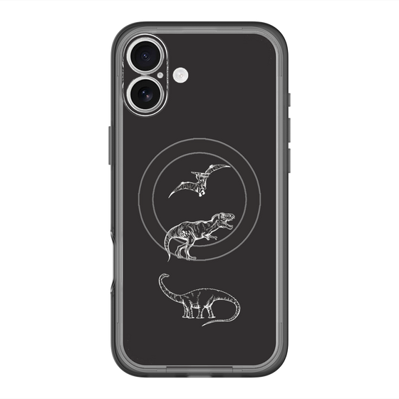 スリムプロテクションプレミアムケース with MagSafe［ Dinosaurs No.1 - Black ］
