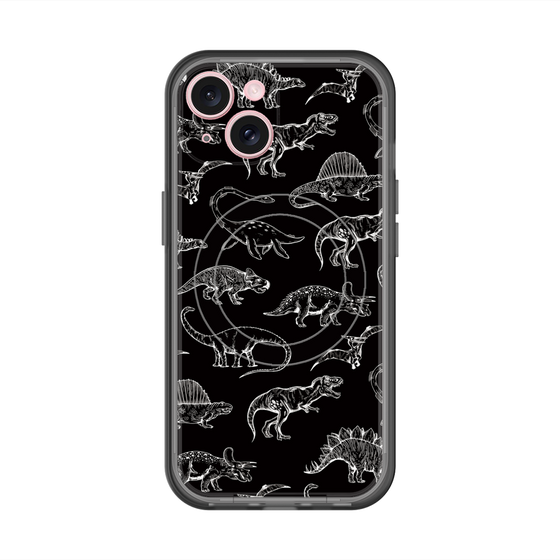 スリムプロテクションプレミアムケース with MagSafe［ Dinosaurs No.2 - Black ］