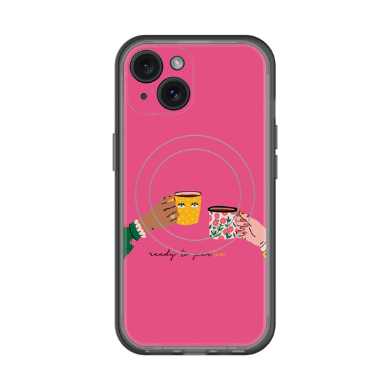 スリムプロテクションプレミアムケース with MagSafe［ Teatime - Pink ］