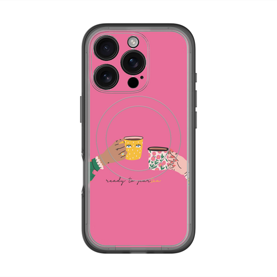 スリムプロテクションプレミアムケース with MagSafe［ Teatime - Pink ］