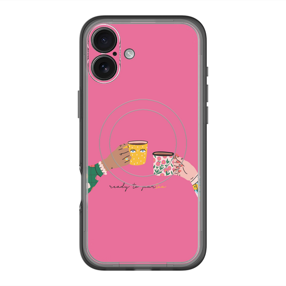 スリムプロテクションプレミアムケース with MagSafe［ Teatime - Pink ］