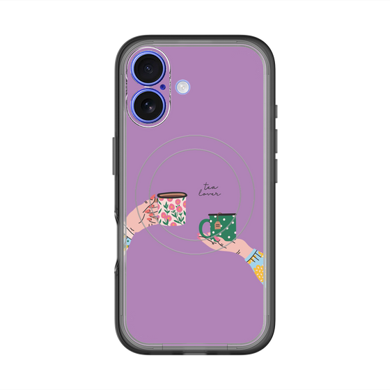 スリムプロテクションプレミアムケース with MagSafe［ Teatime - Purple ］