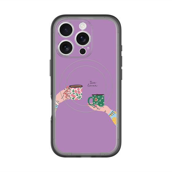 スリムプロテクションプレミアムケース with MagSafe［ Teatime - Purple ］