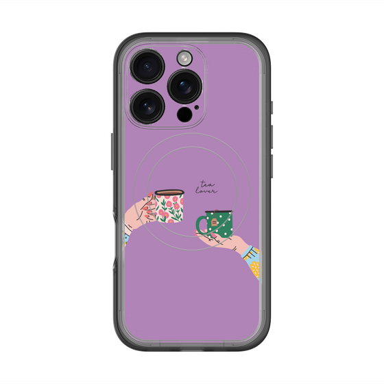 スリムプロテクションプレミアムケース with MagSafe［ Teatime - Purple ］