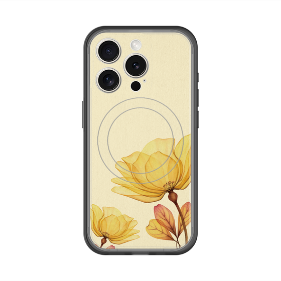 スリムプロテクションプレミアムケース with MagSafe［ Natural Flower - Yellow ］