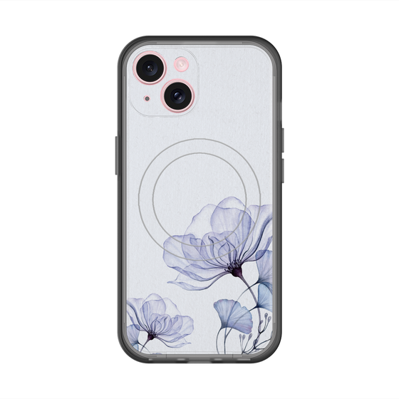 スリムプロテクションプレミアムケース with MagSafe［ Natural Flower - blue ］